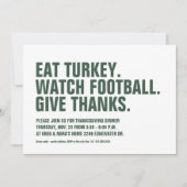 楽しいシンプルな現代的な緑の感謝祭 招待状 (正面)