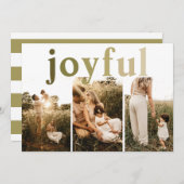 楽しいシンプル3枚写真のクリスマスカード シーズンカード (正面/裏面)