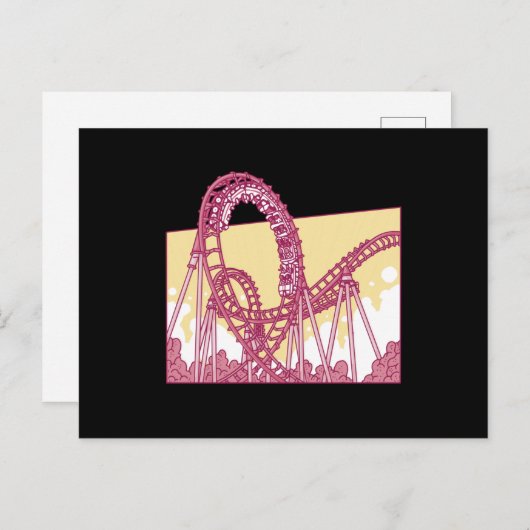 楽しいジェットコースター 遊園地 ギフト ポストカード (正面/裏面)