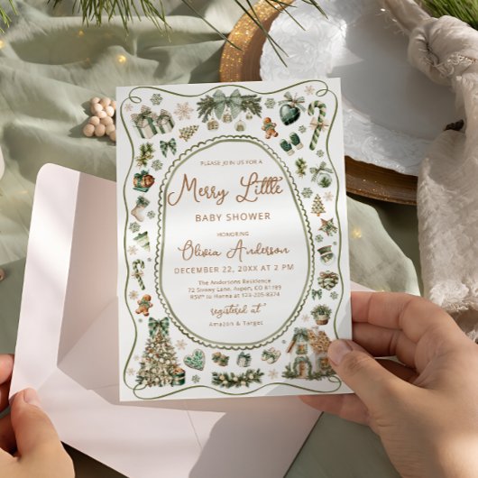 楽しいジェンダー中立のベビーシャワー 招待状