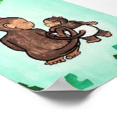 楽しいジャングルの猿のアートプリント-猿の姉妹 ポスター (角)