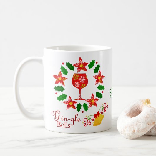 楽しいジンギルベルクリスマス休日 コーヒーマグカップ (ドーナツ)