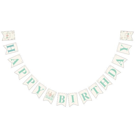 楽しいスイートと3人の子供の誕生日 バンティングフラッグ (全)