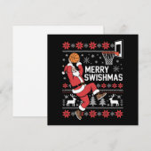 楽しいスウィッシュマスバスケットボールクリスマス シーズンカード (正面/裏面)