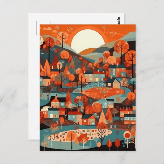 楽しいスカンジビレッジアート ポストカード (正面/裏面)