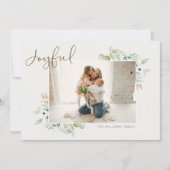 楽しいスクリプト水彩グリーン4枚写真 シーズンカード (正面)