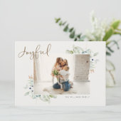 楽しいスクリプト水彩グリーン4枚写真 シーズンカード (スタンド正面)