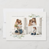 楽しいスクリプト水彩グリーン4枚写真 シーズンカード (裏面)