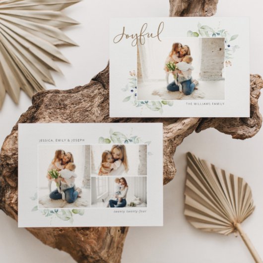 楽しいスクリプト水彩グリーン4枚写真 シーズンカード