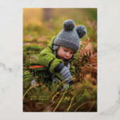 楽しいスクリプト ハッピー フォト ホイル ホリデー カード (正面)