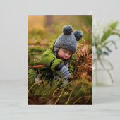 楽しいスクリプト ハッピー フォト ホイル ホリデー カード (立ち正面)