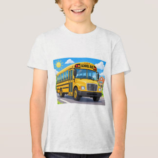 楽しいスクールバスで毎日学校へ トライブレンドTシャツ