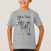楽しいスケアリースケルトンの犬のハロウィンTシャツ Tシャツ (正面)