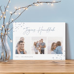 楽しいスケッチ | Hanukkahフォトコラージュ シーズンカード<br><div class="desc">ハヌカーの挨拶を友人や家族にシックなスタイルで私たちの写真カードとエレガント一緒に送る。コラージュ形式で並べてお気に入りの3枚の写真を収めるようにデザインされたカードは、手で描いた星を角に描いた写生レタリングでカジュアル「喜びハヌカー」をデザイン。家族の名前と下の年でパーソナライズ。</div>