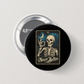 楽しいスケルトンのタロットカード 死神は最強 ハロウィン 缶バッジ (正面&裏面)