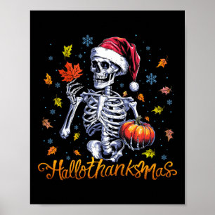 楽しいスケルトンのハロウィン メリークリスマス ハッピーハロ ポスター