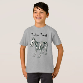 楽しいスケルトンの犬のハロウィン、キッズ Tシャツ