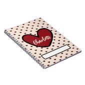 楽しいスタイリスト スウィートハート柄 ステーショナリー ギフト ノートブック (右側)