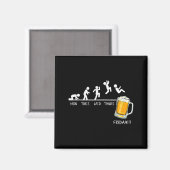 楽しいスティックマン 跳ねる ビール 金曜日 マグネット (正面/裏面)