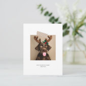 楽しいストライプテープのクリスマス写真(ポストカードの裏) ポストカード (スタンド正面)