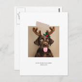 楽しいストライプテープのクリスマス写真(ポストカードの裏) ポストカード (正面/裏面)