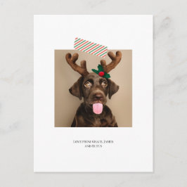 楽しいストライプテープのクリスマス写真（ポストカードの裏） ポストカード