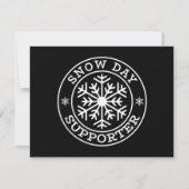 楽しいスノーデイを応援する先生と生徒の冬の雪 招待状 (裏面)