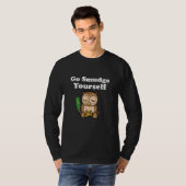 楽しいスピリチュアルな自己浄化 フクロウの瞑想 Tシャツ (正面フル)