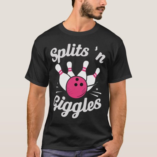 楽しいスプリットと笑い ボウリング ボウラー Tシャツ (正面)