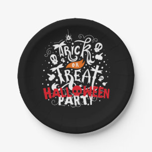 楽しいスプーキー トリック オア トリート ハロウィンパーティー ペーパープレート