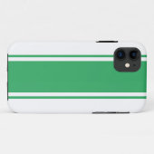 楽しいスポーティな幅広い明るい緑と白のレーシングストライプ Case-Mate iPhoneケース (裏面(横))