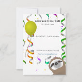 楽しいスローの誕生日パーティー コンフェッティ ご招待 招待状 (裏面)