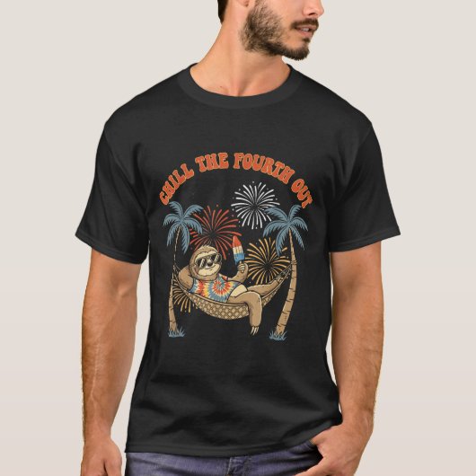 楽しいスローサーのリラックス4thレトロ休暇 tシャツ (正面)