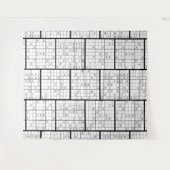 楽しいズーム仮想会議数独背景 タペストリー (正面(横))