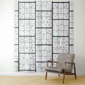 楽しいズーム仮想会議数独背景 タペストリー (インサイチュ)