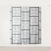 楽しいズーム仮想会議数独背景 タペストリー (正面)