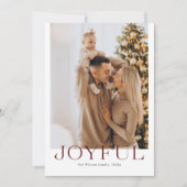 楽しいタイポグラフィ シンプル ミニマル フォト シーズンカード (正面)