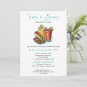 楽しいタコスとドリンクの結婚式前のリハーサルディナー 招待状 (スタンド正面)