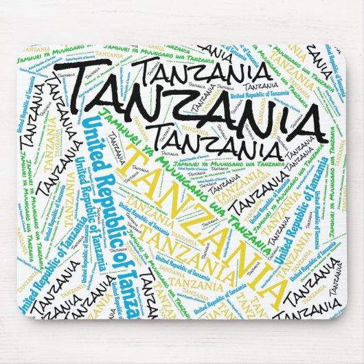 楽しいタンザニア国旗の色愛国心 マウスパッド (正面)
