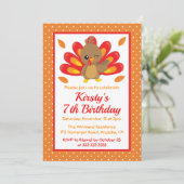 楽しいターキーサンクスギビングバースデー 招待状 (スタンド正面)