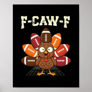 楽しいターキー f-caw-f 足跡 感謝祭 ゲーム ユーモア ポスター