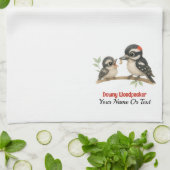 楽しいダウンウッドペッカー キッチンタオル (折り畳み)