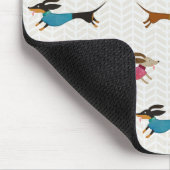 楽しいダックスフントパターン マウスパッド (コーナー)