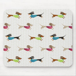 楽しいダックスフントパターン マウスパッド