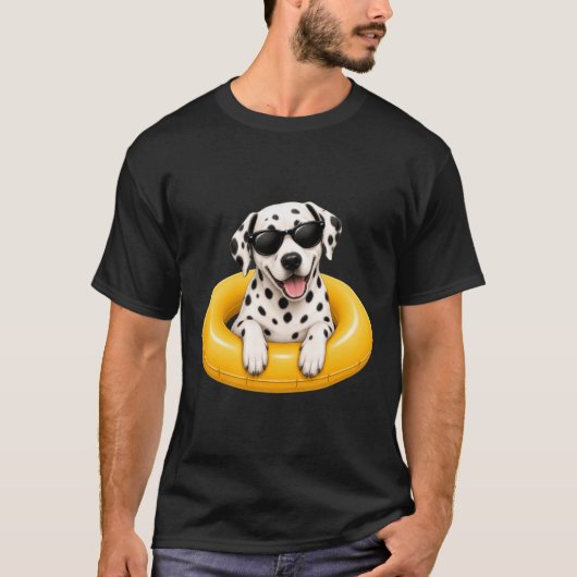 楽しいダルメシアンTシャツ かわいい斑点のある犬の夏 _ Tシャツ (正面)