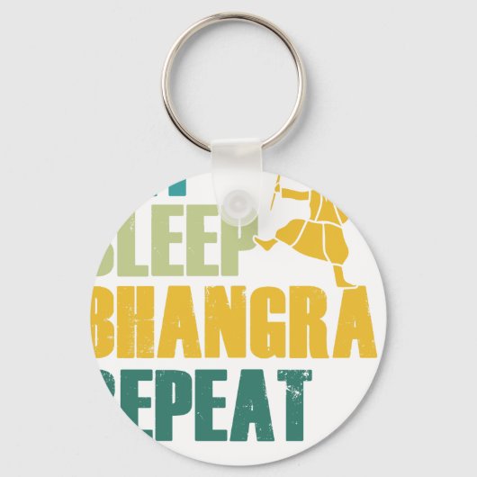 楽しいダンス パンジャブ Eat Sleep Bhangra Repeat キーホルダー (正面)