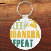 楽しいダンス パンジャブ Eat Sleep Bhangra Repeat キーホルダー (正面)