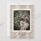 楽しいチェック柄のクリスマス写真 シーズンカード (正面)