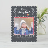 楽しいチョークボードホリデークリスマスフォトカード シーズンカード (スタンド正面)