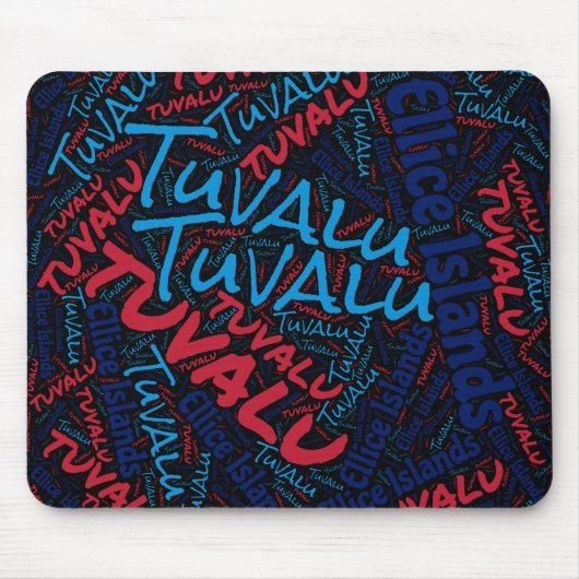 楽しいツバル国旗の色の愛国心 マウスパッド (正面)